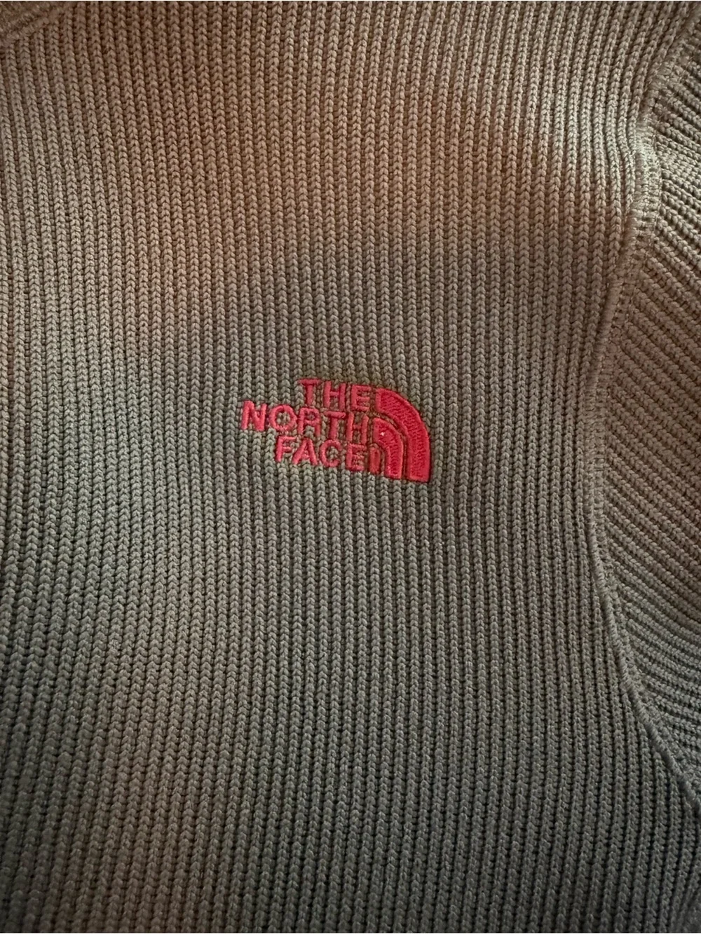 The North Face Men's Charcoal Half-Zip Pullover with Red Logo